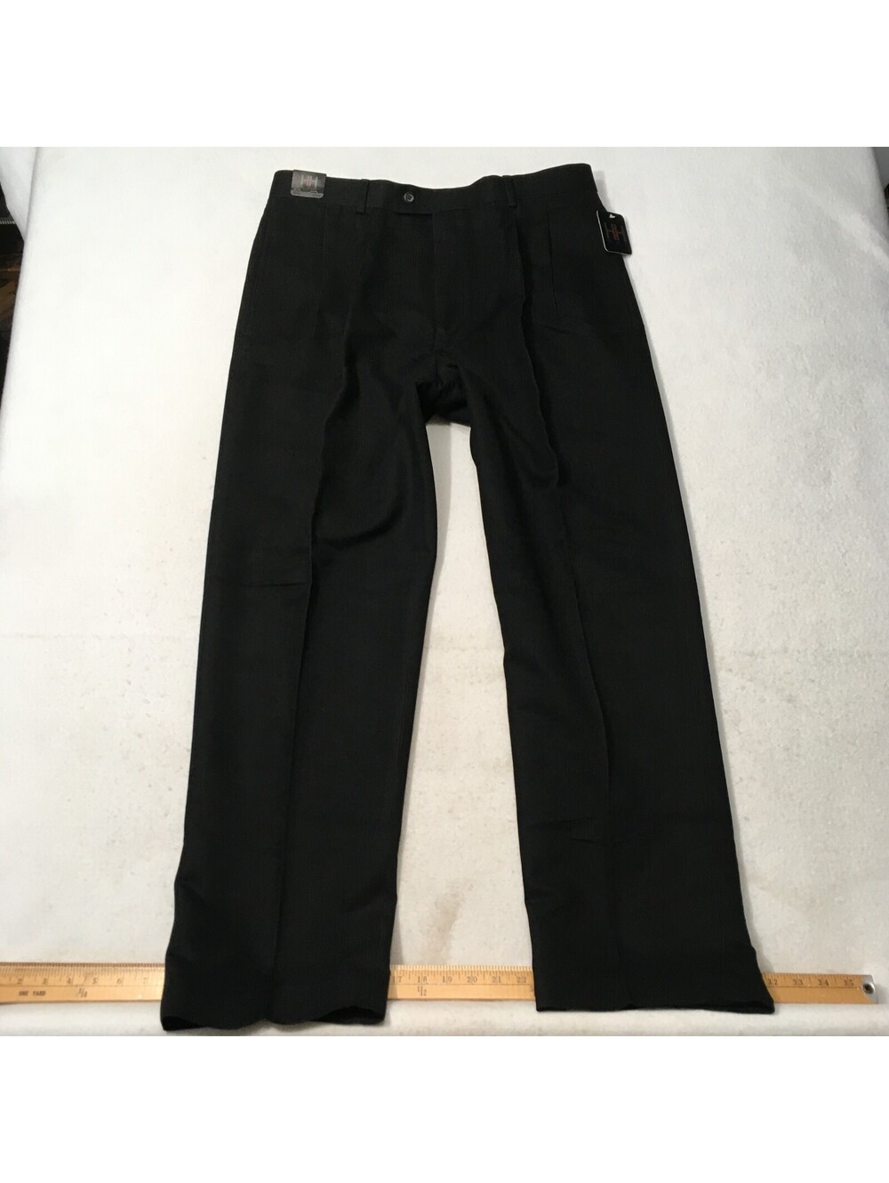 NWT NOS 36x32 black Dress Pants rayon/poly corduroy microfiber type H&H